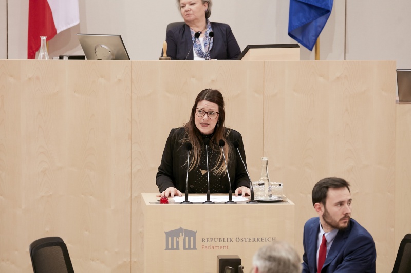 Am Rednerpult: Nationalratsabgeordnete Katharina Kucharowits (S)