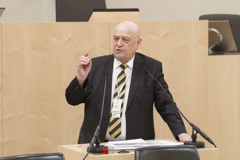 Am Rednerpult: Anton Salesny, Programmkoordinator