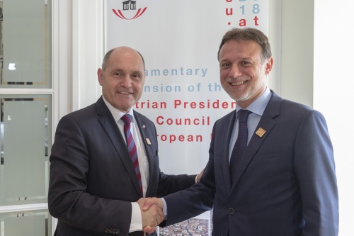 From left: President of the Austrian National Council Wolfgang Sobotka and President of the Croatian Parliament Gordan Jandroković