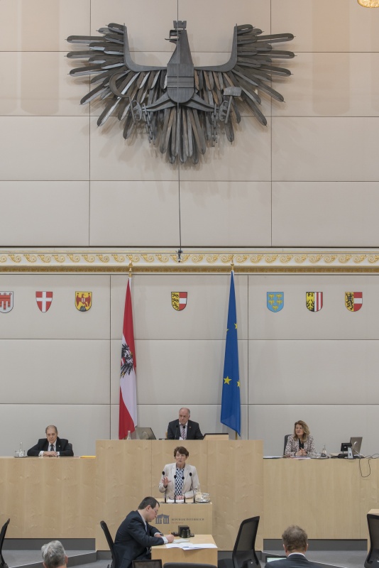 Bundesrätin Andrea Holzner (V) am Rednerpult