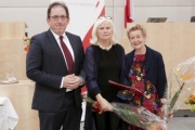 von links: Andreas Koller Präsident Presseclub Concordia, Elfride Hammerl - Ehrenpreis der Concordia 2018, Astrid Zimmermann