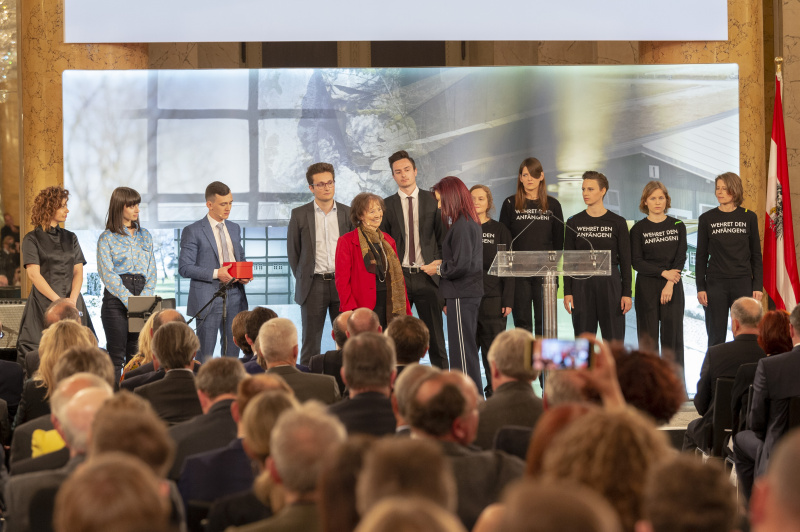 Präsentation des Gedenkprojekts #hinschauen von Zivildienern der KZ-Gedenkstätte Mauthausen und Studierenden der Universität für Musik und darstellende Kunst Wien