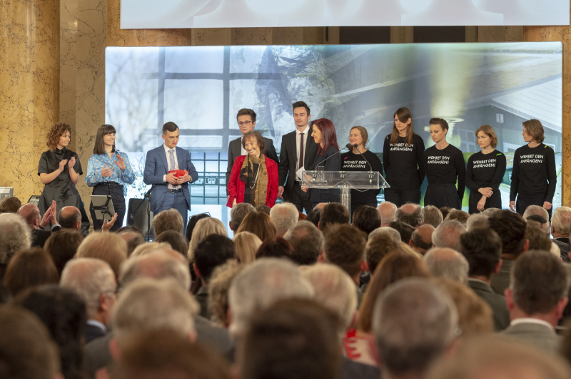 Präsentation des Gedenkprojekts #hinschauen von Zivildienern der KZ-Gedenkstätte Mauthausen und Studierenden der Universität für Musik und darstellende Kunst Wien