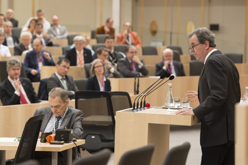 Am Rednerpult: Michael Staudinger, Direktor der Zentralanstalt für Meteorologie und Geodynamik