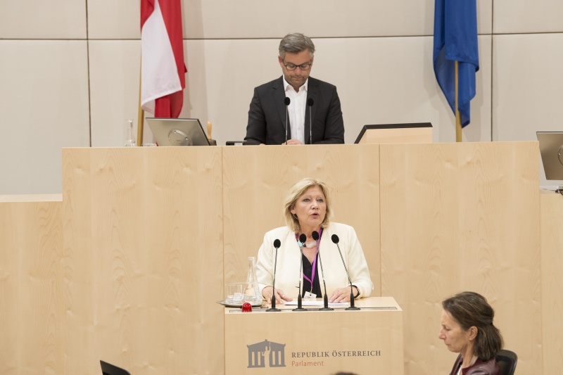 Am Rednerpult: Maria- Luise Mathiaschitz, Österreichischer Städtebund, Stellvertretende Präsidentin