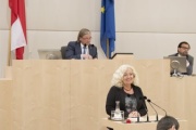 Am Rednerpult: Abgeordnete EU Parlament Karin Ingeborg Kadenbach (S)
