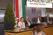 von links: Botschafterin Ksenija Škrilec, Präsident der 2. Kammer Sloweniens Alojz Kovšca, Kärntner Landtagspräsident Reinhart Rohr, Bundesratspräsident Ingo Appé (S)