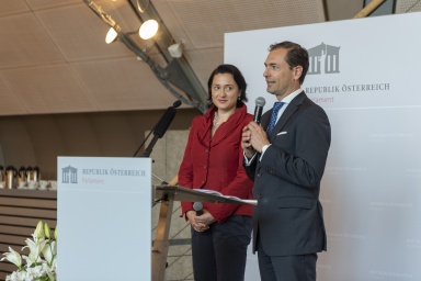 Moderation Nationalratsabgeordnete Gudrun Kugler (V) und Nationalratsabgeordneter Christian Ragger (F)