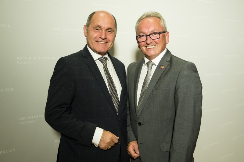 Von links: Nationalratspräsident Wolfgang Sobotka (V), Bundesratspräsident Karl Bader (V)