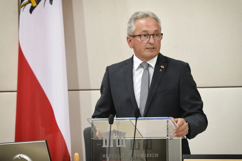 Bundesratspräsident Karl Bader (V) am Wort