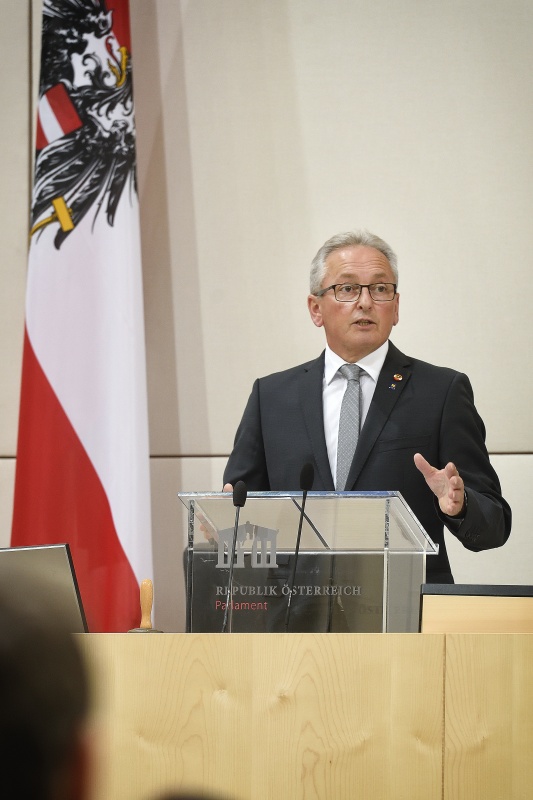 Bundesratspräsident Karl Bader (V) am Wort