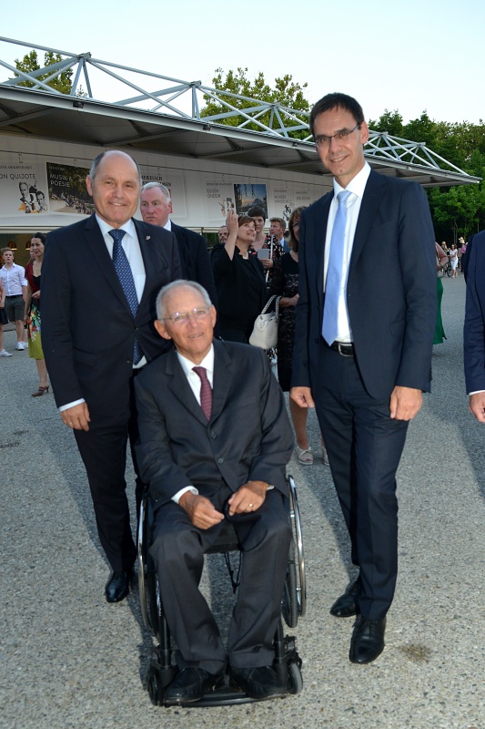 Von links: Nationalratspräsident Wolfgang Sobotka (V), Woflgang Schäuble, Landeshauptmann Vorarlberg Markus Wallner