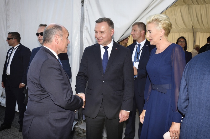 Von links: Nationalratspräsident Wolfgang Sobotka (V), Präsident der Republik Polen Andrzej Duda und Gattin Agata Kornhauser-Duda