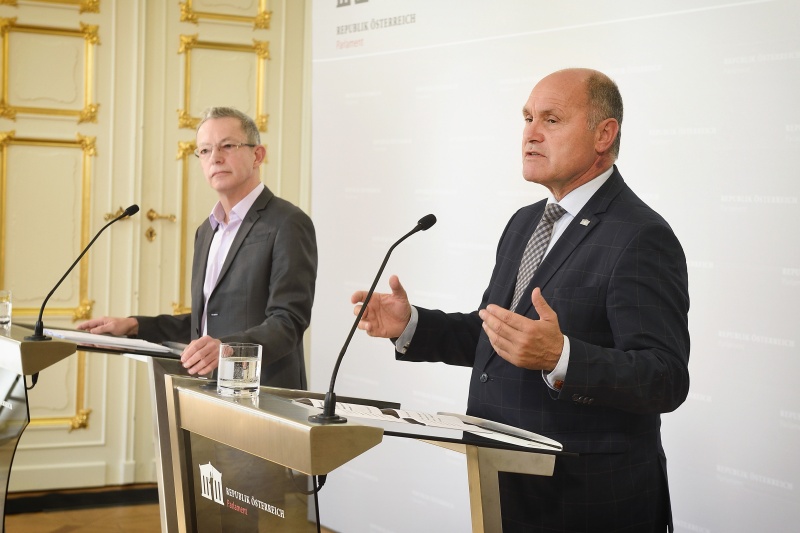 Von links: Daniel Landau, Nationalratspräsident Wolfgang Sobotka (V)