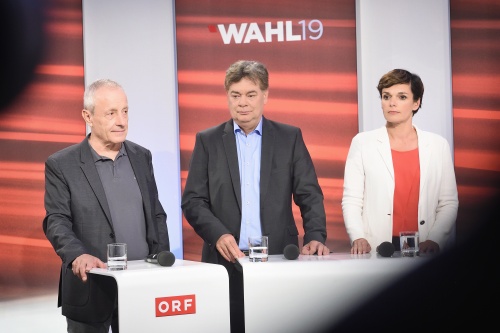 Von links: Nationalratsabgeordneter Peter Pilz (J), Werner Kogler (G), Nationalratsabgeordnete Pamela Rendi-Wagner (S)