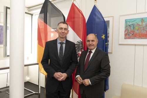 von links: Botschafter der Republik Deutschland Ralf Beste, Erster Nationalratspräsident Wolfgang Sobotka (V)
