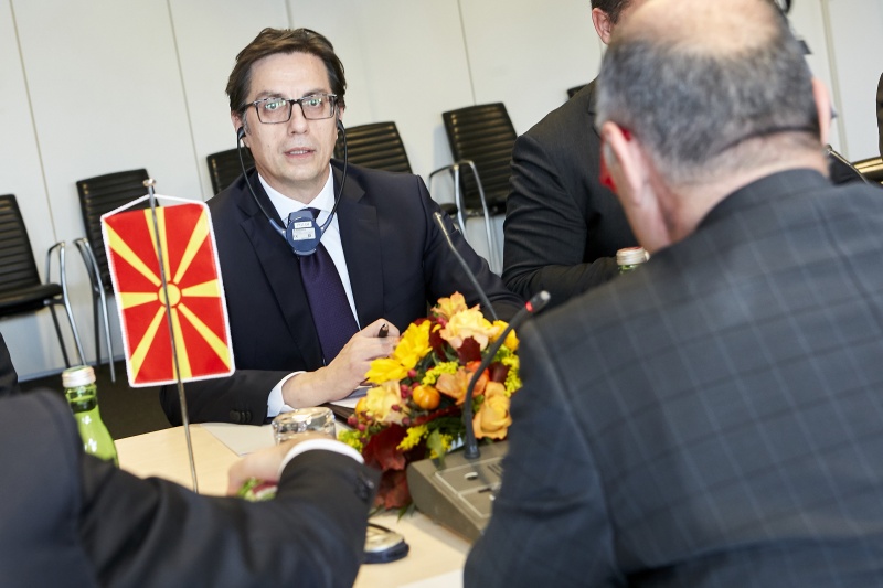 Präsident der Republik Nordmazedonien Stevo Penadorvski während der Aussprache