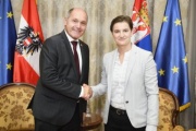 Treffenmit Premierministerin Ana Brnabic. Von links: Nationalratspräsident Wolfgang Sobotka (V), Premierministerin Ana Brnabi