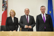Von links: Zweite Nationalratspräsidentin Doris Bures (S), Nationalratspräsident Wolfgang Sobotka (V), Dritter Nationalratspräsident Norbert Hofer (F)
