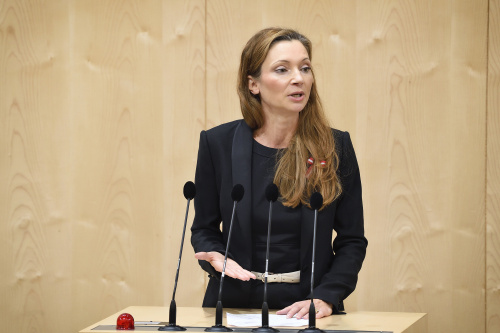 Natinalratsabgeordnete Susanne Fürst (F) am Rednerpult
