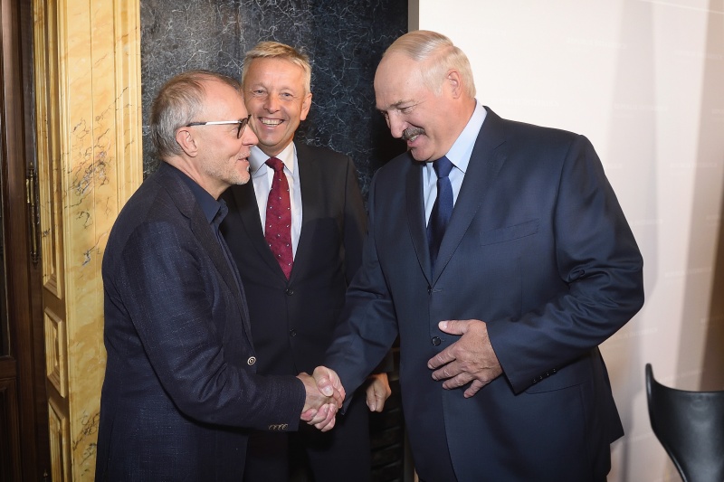Von links: Nationalratsabgeordneter Harald Troch (S), Präsident der Republik Belarus Aleksandr Lukashenko