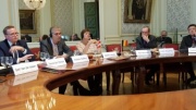 Präsidentin des belgischen Senats Sabine Laruelle (Mitte) während der Aussprache