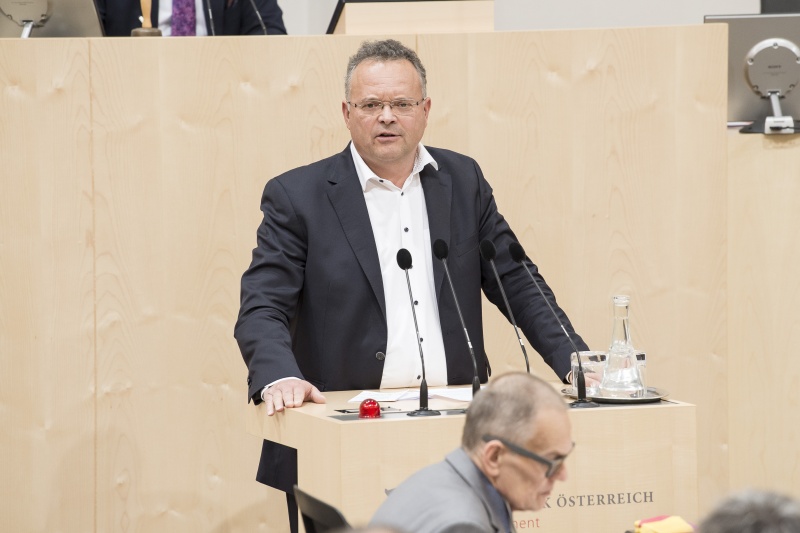 Am Rednerpult: Nationalratsabgeordneter Gerald Hauser (F)