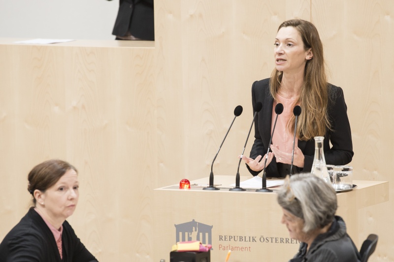 Am Rednerpult: Nationalratsabgeordnete Susanne Fürst (F)
