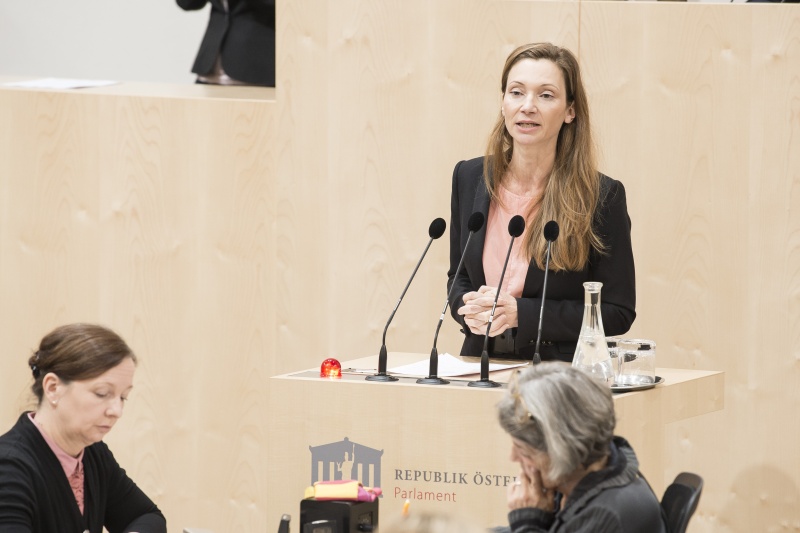 Am Rednerpult: Nationalratsabgeordnete Susanne Fürst (F)
