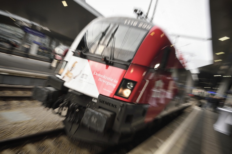 Die gebrandete Lokomotive der ÖBB