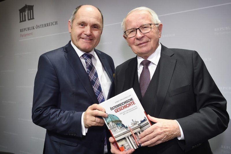 Von links: Nationalratspräsident Wolfgang Sobotka (V), Ernst Bruckmüller