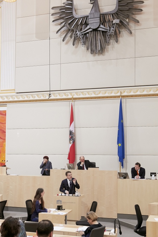 Am Rednerpult: Nationalratsabgeordneter Klaus Fürlinger (V)