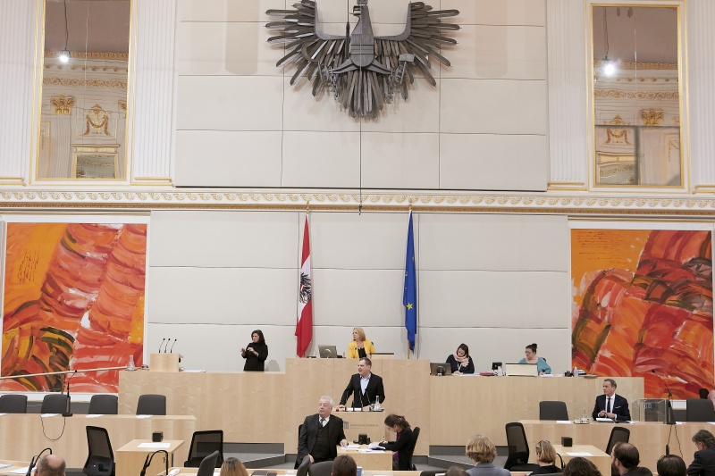 am Rednerpult Nationalratsabgeordneter Philip Kucher (S)