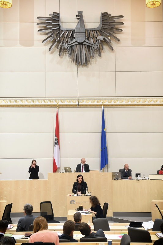 Nationalratsabgeordnete Elisabeth Köstinger (V) am Rednerpult