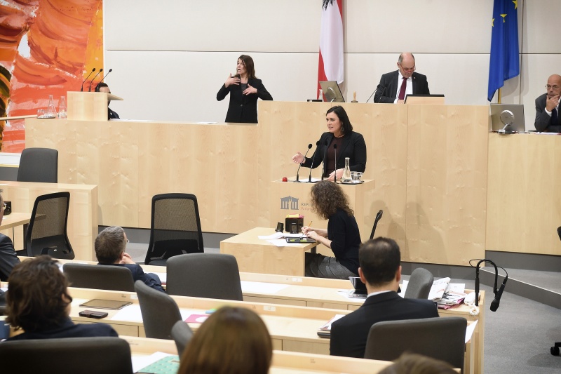 Nationalratsabgeordnete Elisabeth Köstinger (V) am Rednerpult