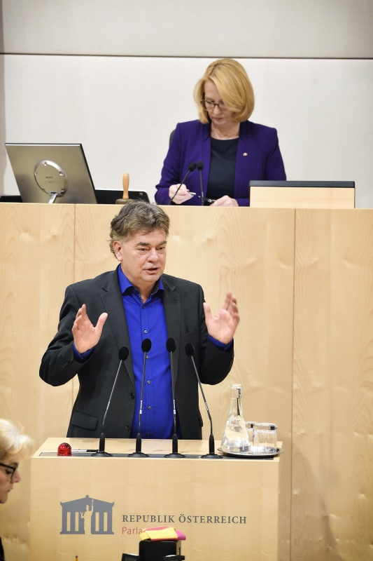 Klubobmann Werner Kogler (G) am Rednerpult