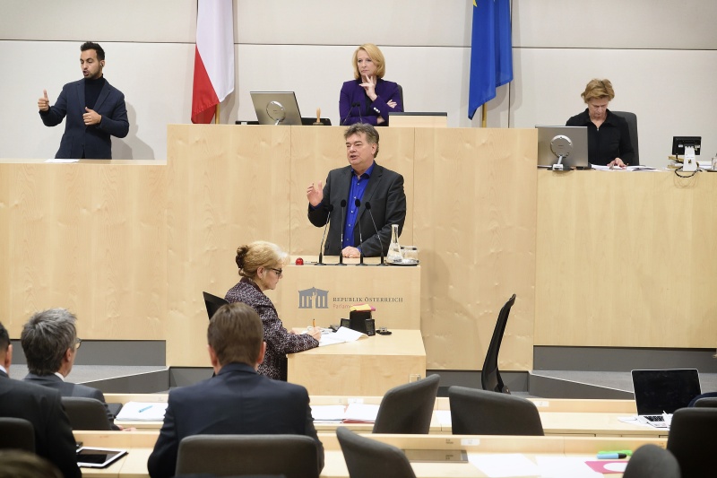 Klubobmann Werner Kogler (G) am Rednerpult