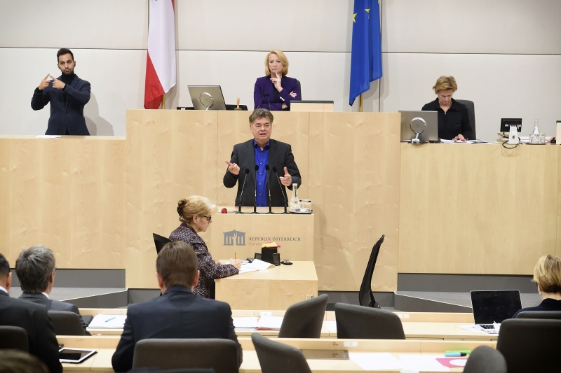 Klubobmann Werner Kogler (G) am Rednerpult