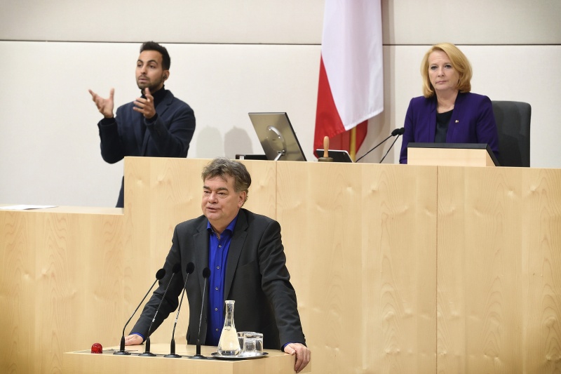 Klubobmann Werner Kogler (G) am Rednerpult