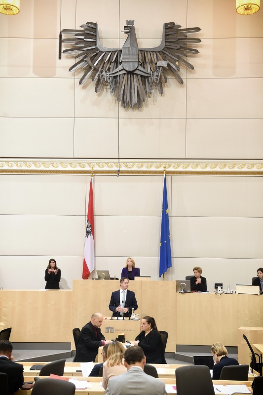 Nationalratsabgeordneter Johannes Schmuckenschlager (V) am Rednerpult