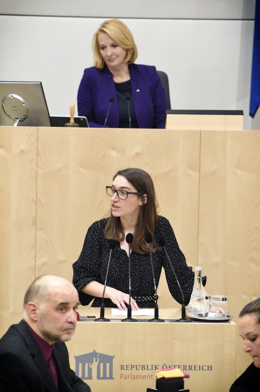 Nationalratsabgeordnete Julia Herr (S) am Rednerpult