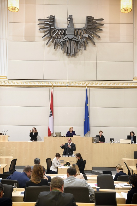 Nationalratsabgeordneter Christoph Stark (V) am Rednerpult