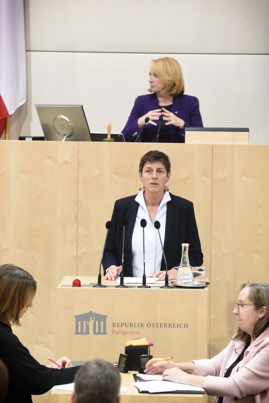 Nationalratsabgeordnete Astrid Rössler (G) am Rednerpult