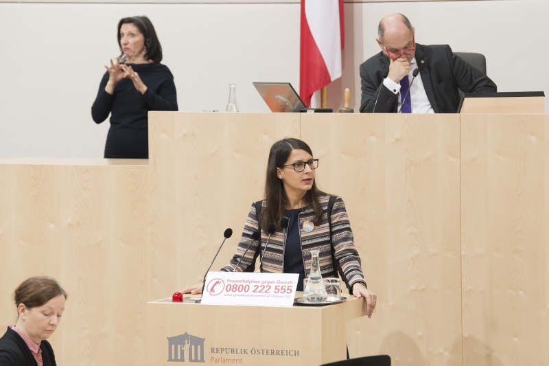 Am Rednerpult: Nationalratsabgeordnete Meri Disoski (G)