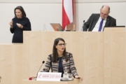 Am Rednerpult: Nationalratsabgeordnete Meri Disoski (G)