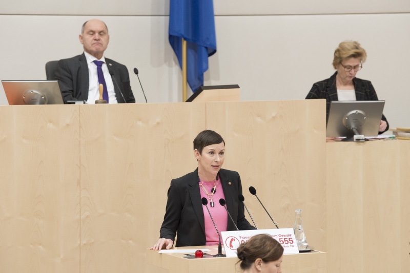 Am Rednerpult: Nationalratsabgeordnete Henrike Brandstötter (N)