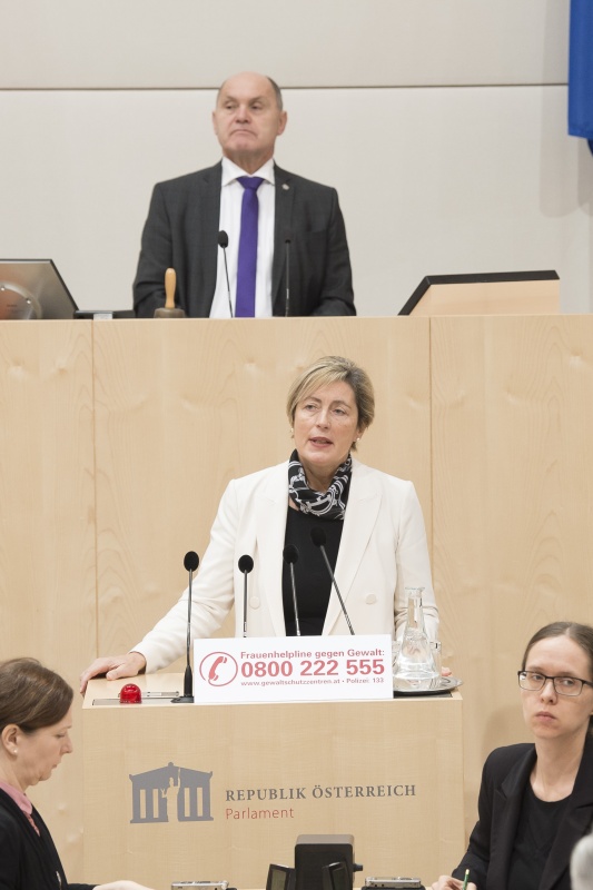 Am Rednerpult: Nationalratsabgeordnete Michaela Steinacker (V)