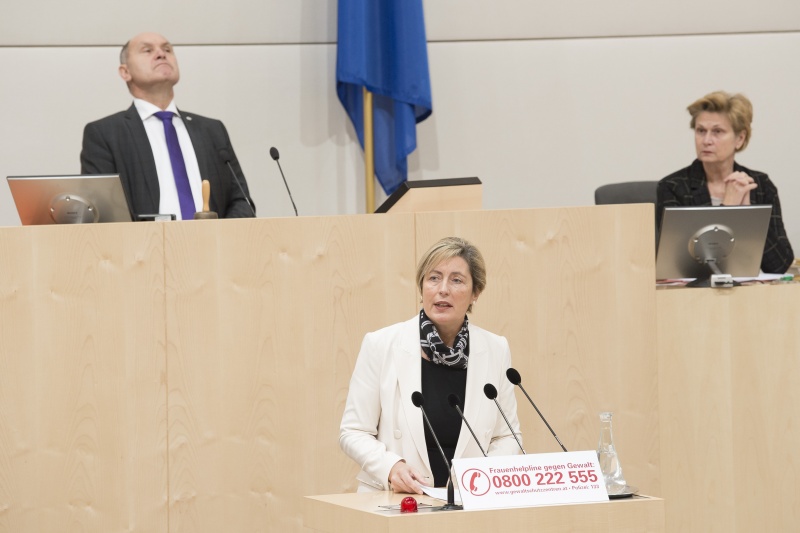 Am Rednerpult: Nationalratsabgeordnete Michaela Steinacker (V)
