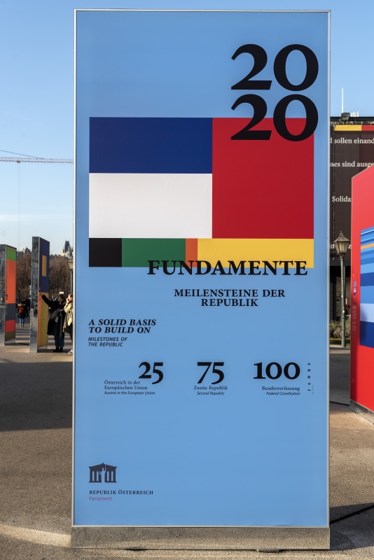 Ausstellung: '25 Jahre EU-Beitritt Österreichs' am Heldenplatz