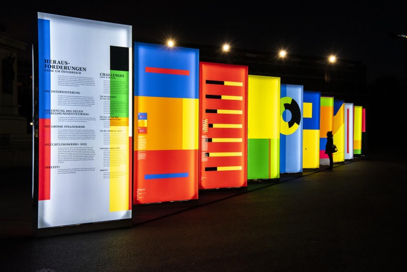 Ausstellung: '25 Jahre EU-Beitritt Österreichs' am Heldenplatz